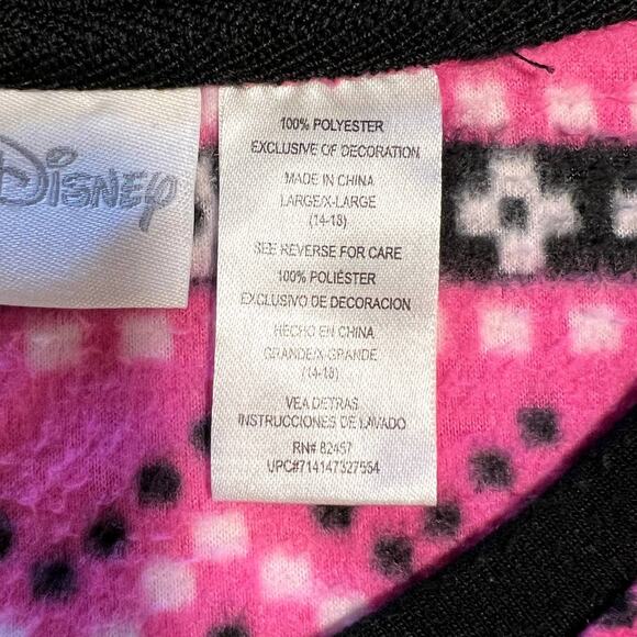 Disney Minnie Mouse Pajamas Night Shirt Pink Fleece PJs size L - Picture 8 of 9
